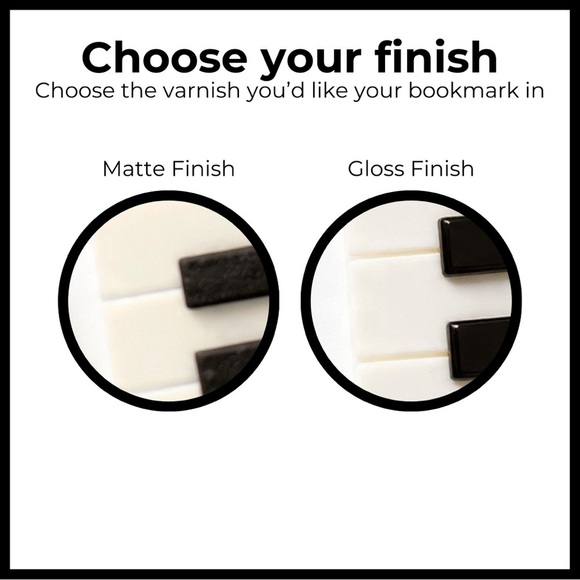 NWT Piano Bookmark - Black & White - 5in - Picture 5 of 7